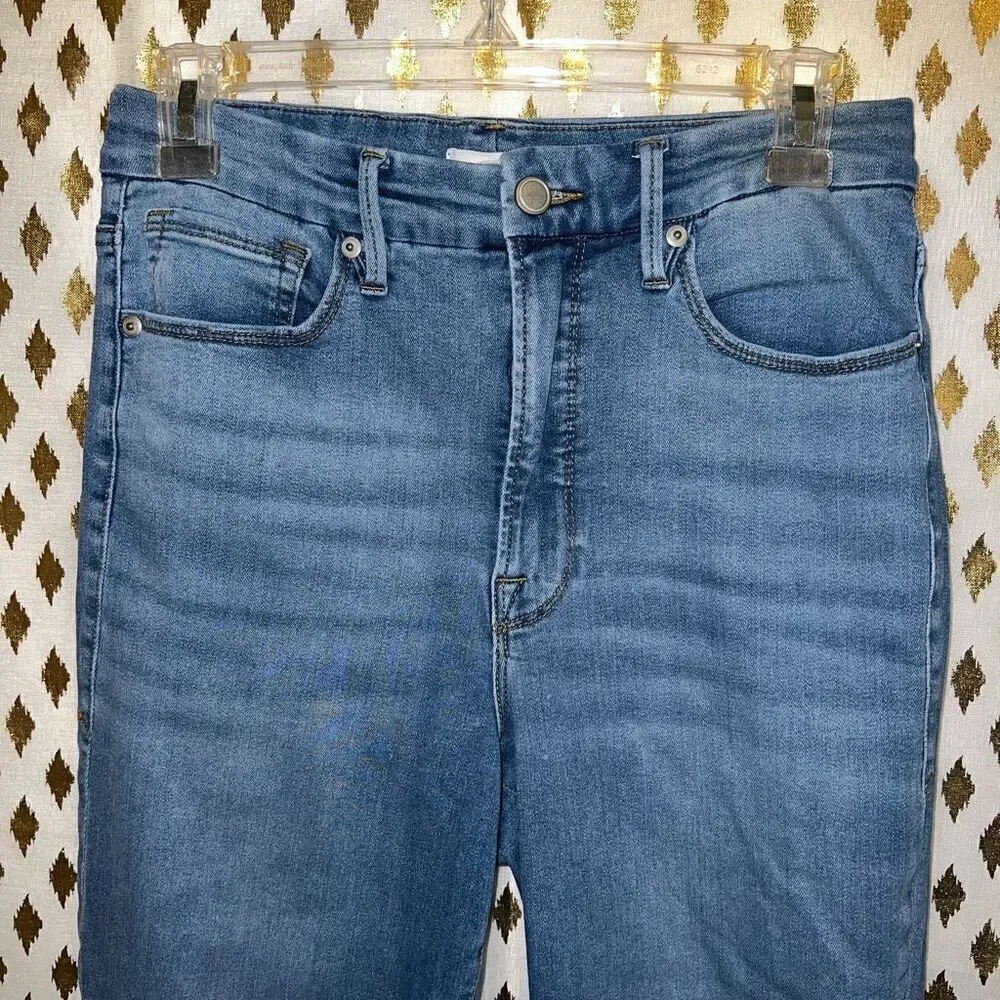 Good American jeans skinny stretchy light wash denim Khloe Kardashian size 10 - Picture 3 of 6
